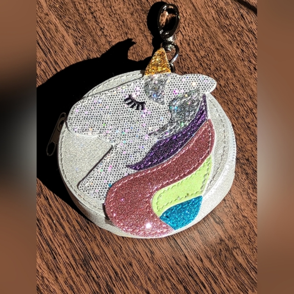 Target Cat & Jack Gold Glitter Sparkle Unicorn Girls Coin Purse,pre-loved